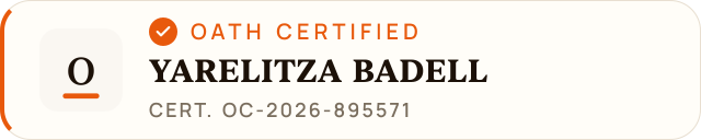 Oath Certified — YARELITZA BADELL